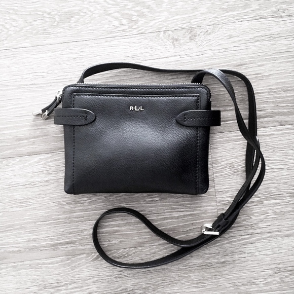 Ralph Lauren Handbags - RALPH LAUREN black leather cross body handbag